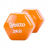 Гантель для фитнеса виниловая шестигранная Voitto 2 кг